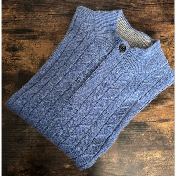 Peter Millar  Baby Wool / Cashmere Cable Quarter-Zip Sweater Size XL NWT - Picture 8 of 12